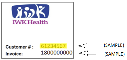 Photo of Customer Number location