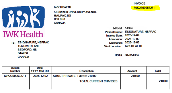 Photo of Invoice Number loocation