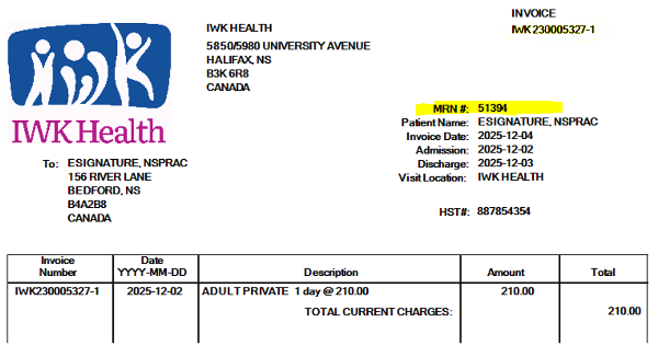 Photo of Medical Reference Number location